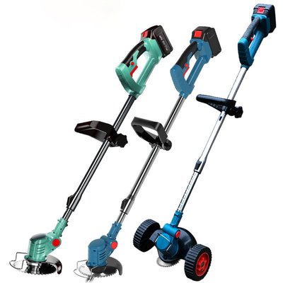 Aparador de grama sem fio 850 W 24 V com lâmina de plástico giratória para trabalhos de jardim